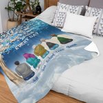 Henkilökohtainen He kävelevät vierelläni joka päivä pehmeä fleece peitto joulu muistoksi lahja perheelle