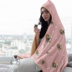 Personalizado lindo Pet Paw Bone Imprimir Foto Manta Sombrero con Nombre Cumpleaños Navidad Memorial Regalo para Pet Lover