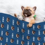 Couverture avec Photo de l'Animal de Compagnie et Nom Personnalisés Anniversaire Noël Cadeau Commémoratif pour Chat Chien Animal de Compagnie