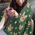 Personalizado lindo Pet Paw Bone Imprimir Foto Manta Sombrero con Nombre Cumpleaños Navidad Memorial Regalo para Pet Lover