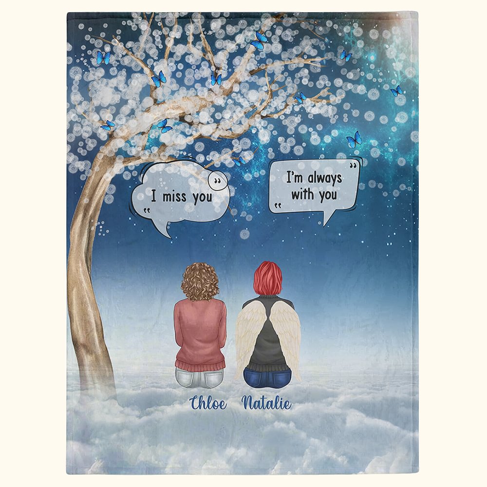 Couverture chaude personnalisée avec noms Tu me manques Je suis toujours avec toi Cadeau commémoratif de Noël pour la famille