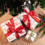 Personalisierte Weihnachten rote Nase Rentier Geschenkpapier mit Namen einseitige Druck niedlich Urlaub Geschenk wickeln Weihnachtsgeschenk für Famili