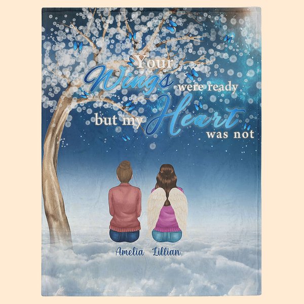 Coperta personalizzata Le tue ali erano pronte ma il mio cuore non lo era Regalo commemorativo per la famiglia