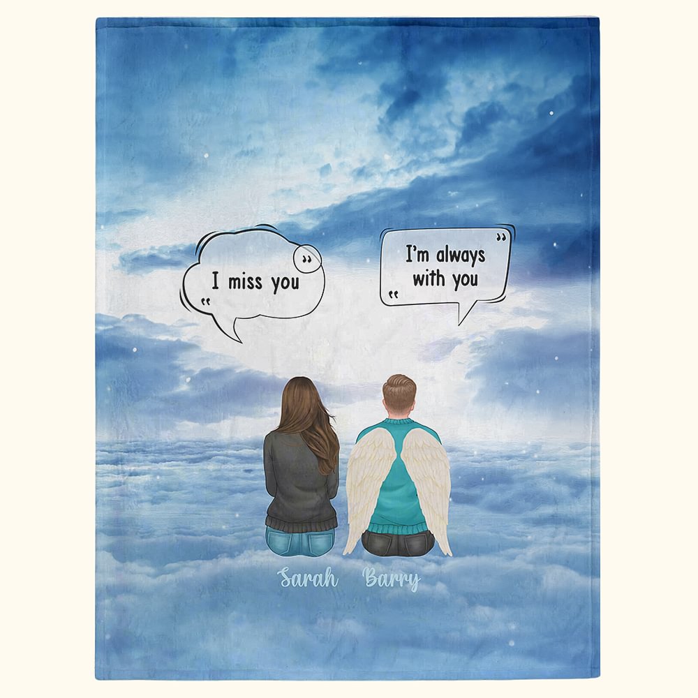 Couverture douce personnalisée I Miss You I Am Always With You Noël Anniversaire Cadeau significatif pour la famille Amis