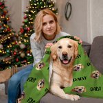 Couverture avec Photo de l'Animal de Compagnie et Nom Personnalisés Anniversaire Noël Cadeau Commémoratif pour Chat Chien Animal de Compagnie