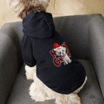 Meowy personalizado de Navidad con capucha del gato del perro de dibujos animados con gorro de Navidad Ropa de invierno Fiesta de disfraces de mascota