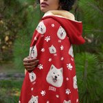 Personalizado lindo Pet Paw Bone Imprimir Foto Manta Sombrero con Nombre Cumpleaños Navidad Memorial Regalo para Pet Lover