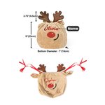 Personalized Reindeer Large Velvet Glitter Drawstring Bag with Little Bells and Name Christmas Gift for Kids