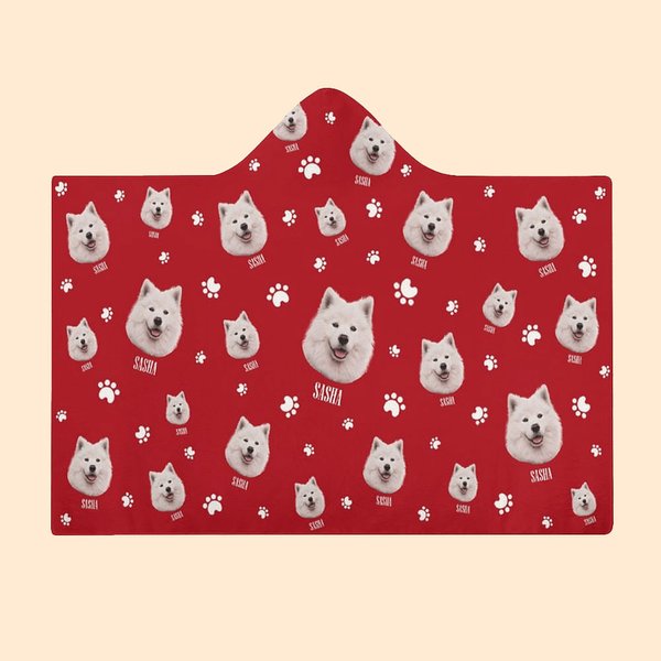 Personalizado lindo Pet Paw Bone Imprimir Foto Manta Sombrero con Nombre Cumpleaños Navidad Memorial Regalo para Pet Lover