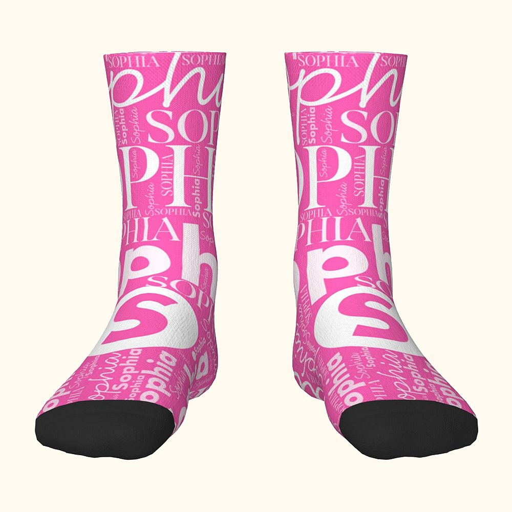 Chaussettes colorées personnalisées pour enfants Chaussettes courtes Confort doux avec nom Anniversaire Jour des enfants Cadeau de Noël pour les enfan