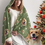 Personalizado lindo Pet Paw Bone Imprimir Foto Manta Sombrero con Nombre Cumpleaños Navidad Memorial Regalo para Pet Lover