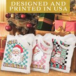 Personalized Cute Cartoon Christmas Retro Plaid Design Tote Bag Christmas Gift for Family or Friend
