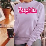 Personalized Doll Inspired T-shirt Sweatshirt with Name Party Girl Shirt Multicolor Available Birthday Christmas Gift for Bestie Fashion Doll Fan