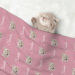 Couverture avec Photo de l'Animal de Compagnie et Nom Personnalisés Anniversaire Noël Cadeau Commémoratif pour Chat Chien Animal de Compagnie