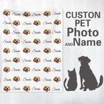 Personalised Colourful Pet Photo Dot Blanket with Name Birthday Christmas Memorial Gift for Cat Dog Pet