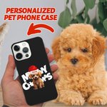 Henkilökohtainen Meowy joulu TPU Puhelin Asia Raised Kehys Lemmikki Santa Hat Slim Puhelin Asia joululahja ystävälle Perhe Koira Kissa Lover