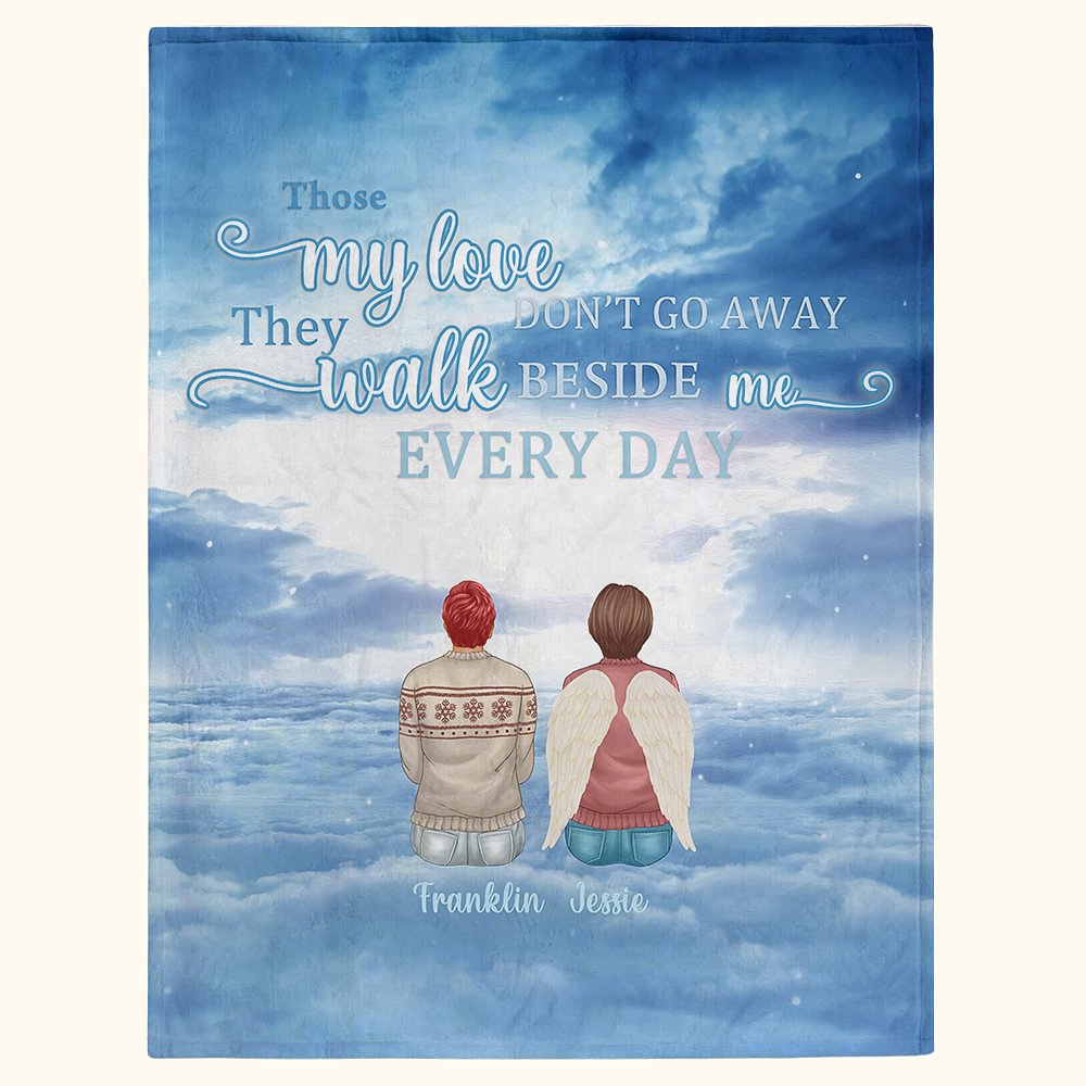 Couverture douce personnalisée Those My Love Don't Go Away Cadeau commémoratif de Noël pour la famille
