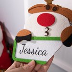 Décoration Murale de Noël Image Père Noël Renne Décor Personnalisé avec Nom Cadeau de Noël pour la Famille