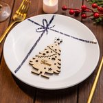 Personalisierte 3D Stand hölzerne Weihnachtsbaum Tabelle Platz Namen für Weihnachten Abendessen Familie Versammlung Baum hängenden Geschenk für Famili