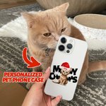 Henkilökohtainen Meowy joulu TPU Puhelin Asia Raised Kehys Lemmikki Santa Hat Slim Puhelin Asia joululahja ystävälle Perhe Koira Kissa Lover