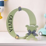 Alphabet Personnalisé avec Nom et Initiale Panneau de Lettre en Bois Décoration Maison Cadeau Baby Shower Noël pour Bébé Enfant