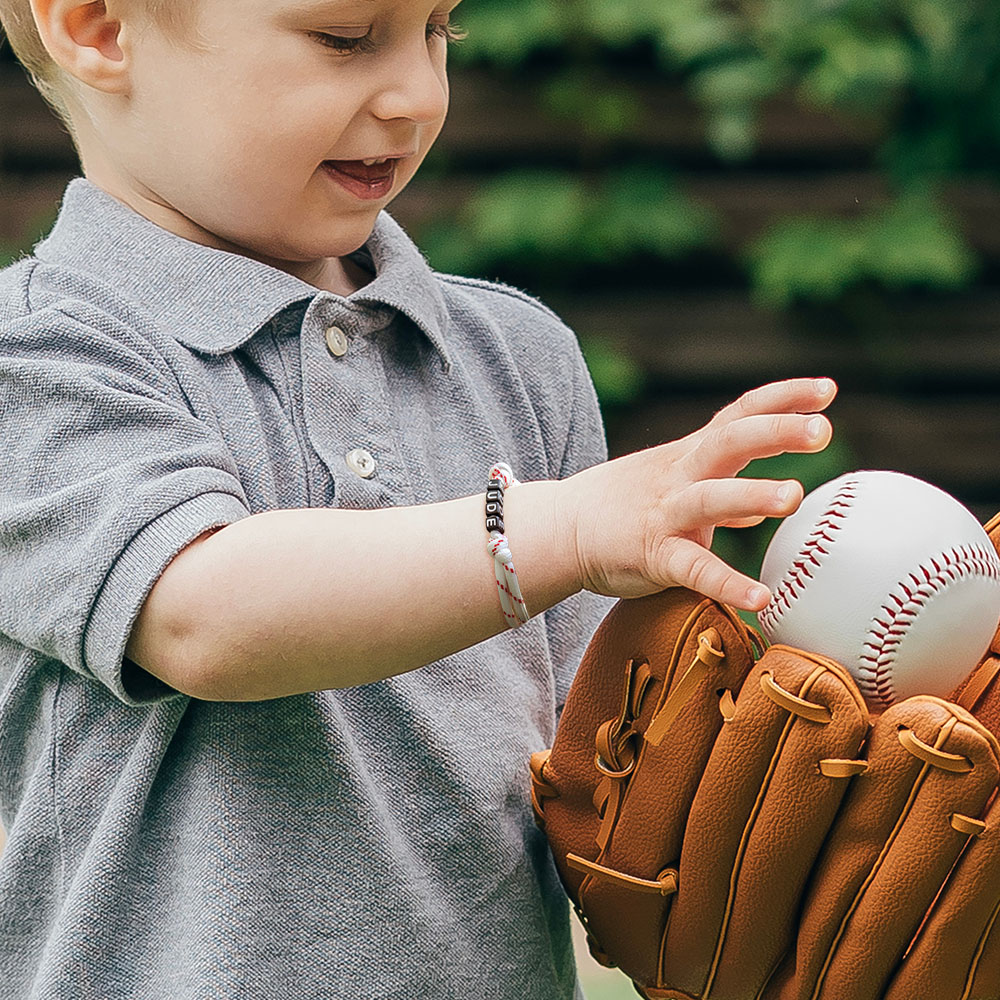 Personalized Handmade Baseball Adjustable Bead Bracelet with Name Sport