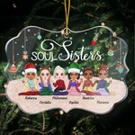 Gepersonaliseerd Soul Sisters Kerstthemafeest Onregelmatige vorm Acryl Ornament Verjaardagscadeau voor Bestie