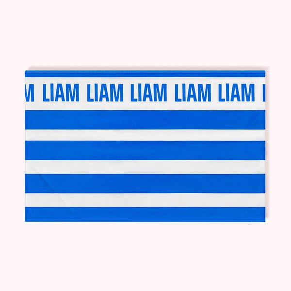 Couverture en Laine Polaire Rayée Personnalisée avec Nom Cadeau d'Anniversaire pour Famille Amis Enfants