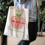 Borsa di tela per insegnanti personalizzata con motivo a mela e nome e testo Regalo di Natale di apprezzamento per l'insegnante