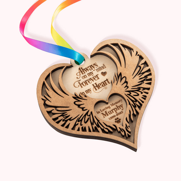 Angel Wings Memorial Wooden Ornament Christmas Decor