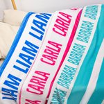 Manta personalizada de forro polar suave a rayas clásicas con nombre Regalo de cumpleaños para un amigo de la familia