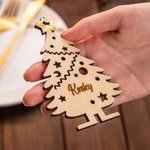 Personalisierte 3D Stand hölzerne Weihnachtsbaum Tabelle Platz Namen für Weihnachten Abendessen Familie Versammlung Baum hängenden Geschenk für Famili