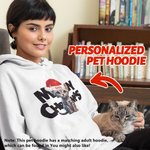 Meowy personalizado de Navidad con capucha del gato del perro de dibujos animados con gorro de Navidad Ropa de invierno Fiesta de disfraces de mascota