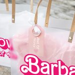 Personalized Hot Pink Retro Dolly Font Tote Bag with Tissue Paper and Text Wedding Party Gift Bachelorette Party Gift for Her