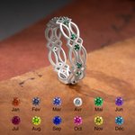 Bague Celtique Personnalisée avec Pierre de Naissance Cadeau Anniversaire Saint-Valentin pour Elle