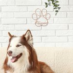 Personalizzato Pet Paw Print Wire Words Handmade Wall Art Decoration Pet Memorial Sign Christmas Birthday Gift for Pet Lover (Regalo di Natale per chi