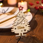 Personalisierte 3D Stand hölzerne Weihnachtsbaum Tabelle Platz Namen für Weihnachten Abendessen Familie Versammlung Baum hängenden Geschenk für Famili