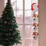 Décoration Murale de Noël Image Père Noël Renne Décor Personnalisé avec Nom Cadeau de Noël pour la Famille