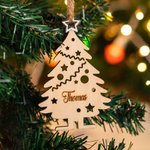 Personalisierte 3D Stand hölzerne Weihnachtsbaum Tabelle Platz Namen für Weihnachten Abendessen Familie Versammlung Baum hängenden Geschenk für Famili