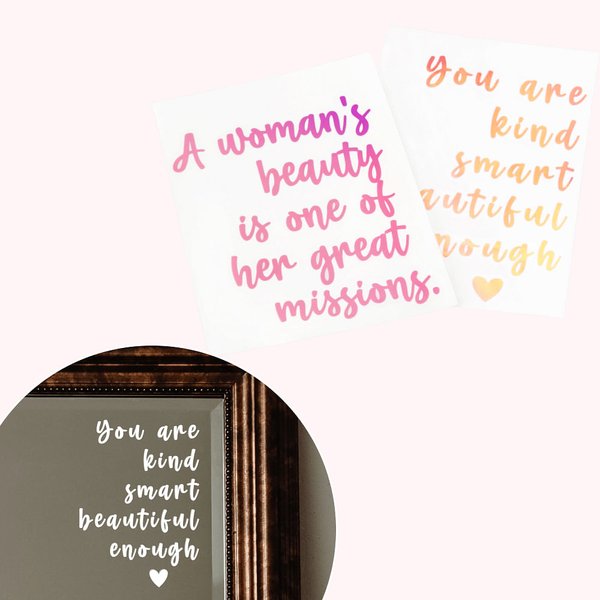 Personalised Daily Affirmation Sticker Water Resistant Wall Art Mirror Decoration Birthday Christmas Gift for Kid Adult