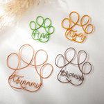 Personalizzato Pet Paw Print Wire Words Handmade Wall Art Decoration Pet Memorial Sign Christmas Birthday Gift for Pet Lover (Regalo di Natale per chi