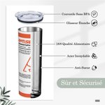 Gobelet en Acier Inoxydable avec Paille Bouteille Personnalisé Cadeau Fin d'Études pour Infirmière Médecin