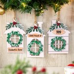 Ornamento in legno personalizzato della casa di Natale con nome, indirizzo e numero civico Decorazione per la casa con cordino Regalo di Natale per la