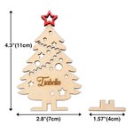 Personalisierte 3D Stand hölzerne Weihnachtsbaum Tabelle Platz Namen für Weihnachten Abendessen Familie Versammlung Baum hängenden Geschenk für Famili
