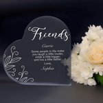 Personalized Engraved Friends Heart Acrylic Plaque Friendship Home Decor Christmas Birthday Gift for Friends Sisters