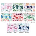 Couverture Personnalisée en Flanelle avec Nom de Famille Nuage de Mots Conception Artistique Couverture