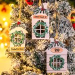 Ornamento in legno personalizzato della casa di Natale con nome, indirizzo e numero civico Decorazione per la casa con cordino Regalo di Natale per la