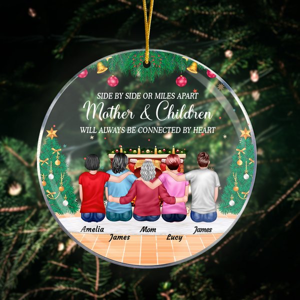 Personalizado Miles Apart Mother And Children Acrylic Ornament Christmas Birthday Gift for Family