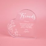 Personalized Engraved Friends Heart Acrylic Plaque Friendship Home Decor Christmas Birthday Gift for Friends Sisters