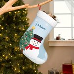 Personalizado lindo calcetín de Navidad con Santa muñeco de nieve elfo alce oso polar pingüino y el nombre del árbol de Navidad decoración de regalo p